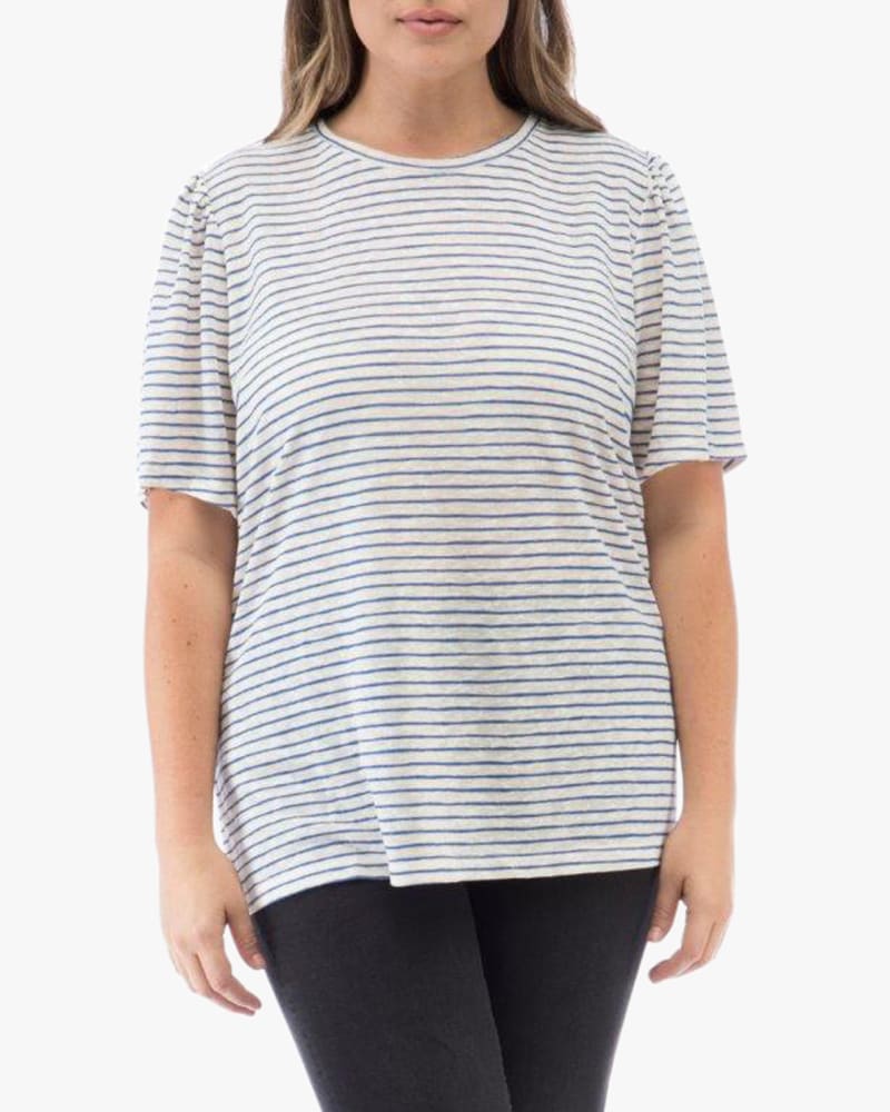 Front of plus size Leighton Puff Sleeve Tee by B. Collection | Dia&Co | dia_product_style_image_id:123079